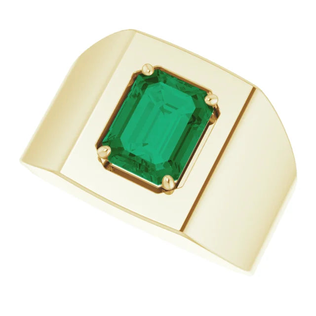 Emerald Deco Ring in Gold