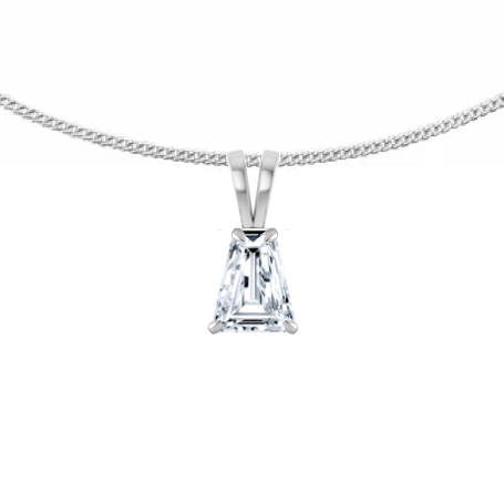 Diamond Key Necklace in White Gold