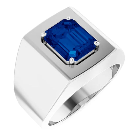 Sapphire Deco Ring in Silver