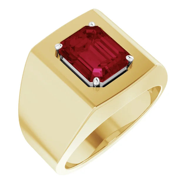 Ruby Deco Ring in Gold