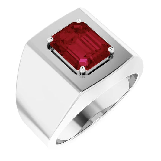 Ruby Deco Ring in Silver