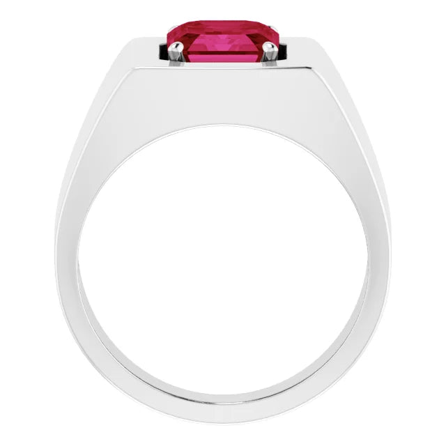 Ruby Deco Ring in Silver
