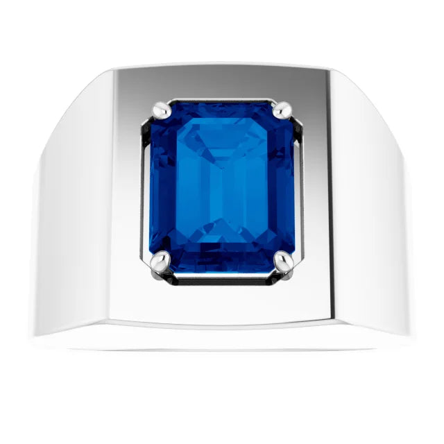 Sapphire Deco Ring in Silver