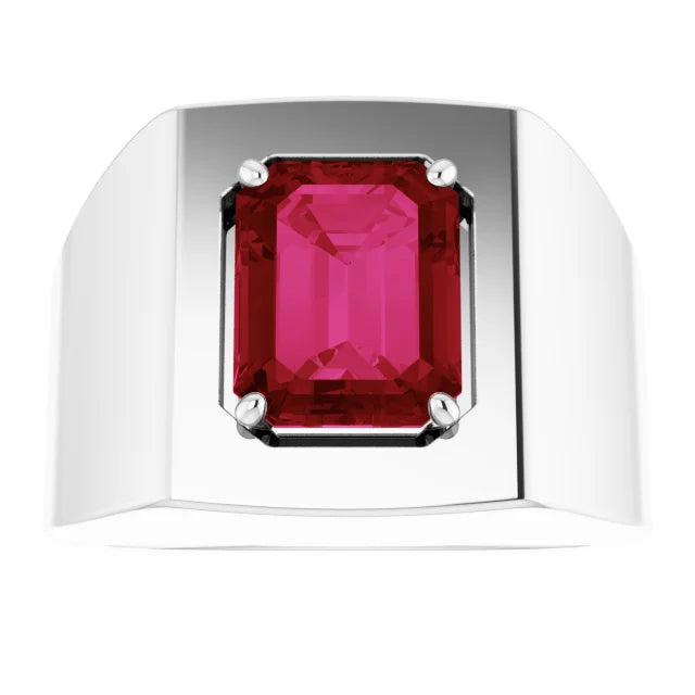 Ruby Deco Ring in Silver