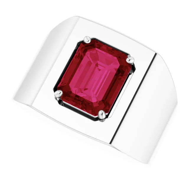 Ruby Deco Ring in Silver