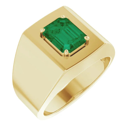 Emerald Deco Ring in Gold