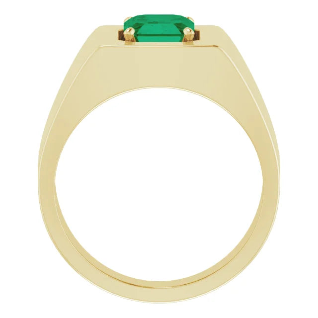 Emerald Deco Ring in Gold