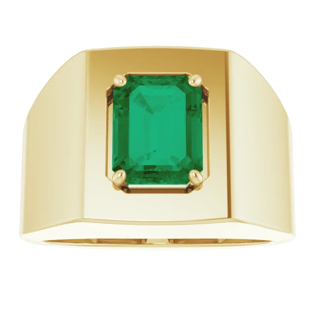 Emerald Deco Ring in Gold