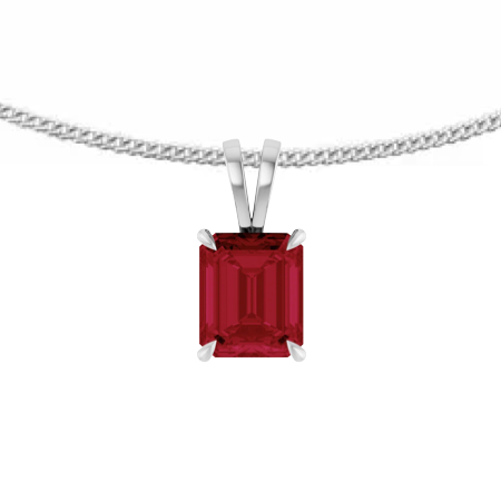 Ruby Deco Necklace in White Gold