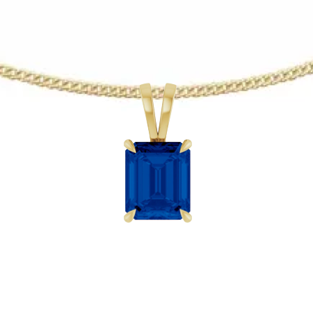 Sapphire Deco Necklace in Gold